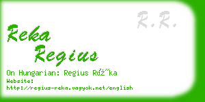 reka regius business card